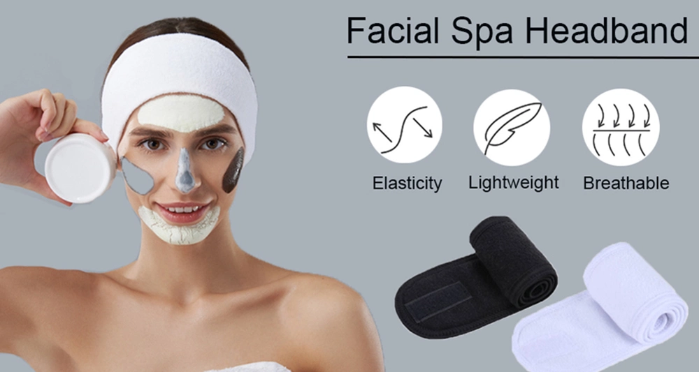 Factory Wholesale Free Sample Microfiber Flannel Soft Elastic Make up Wash Face Cosmetic Headband SPA Bath Hair Band