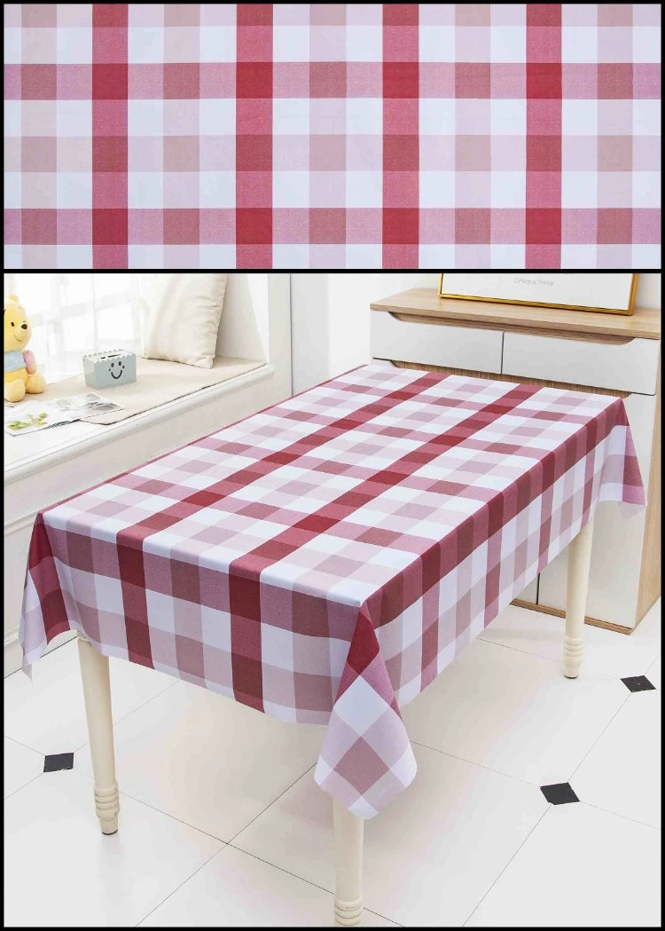 Modern Grid table Cloth Polyester Printed PVC Tablecloth